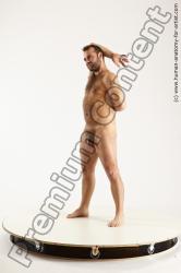 Nude Man White Standing poses - ALL Average Short Brown Standing poses - simple Realistic